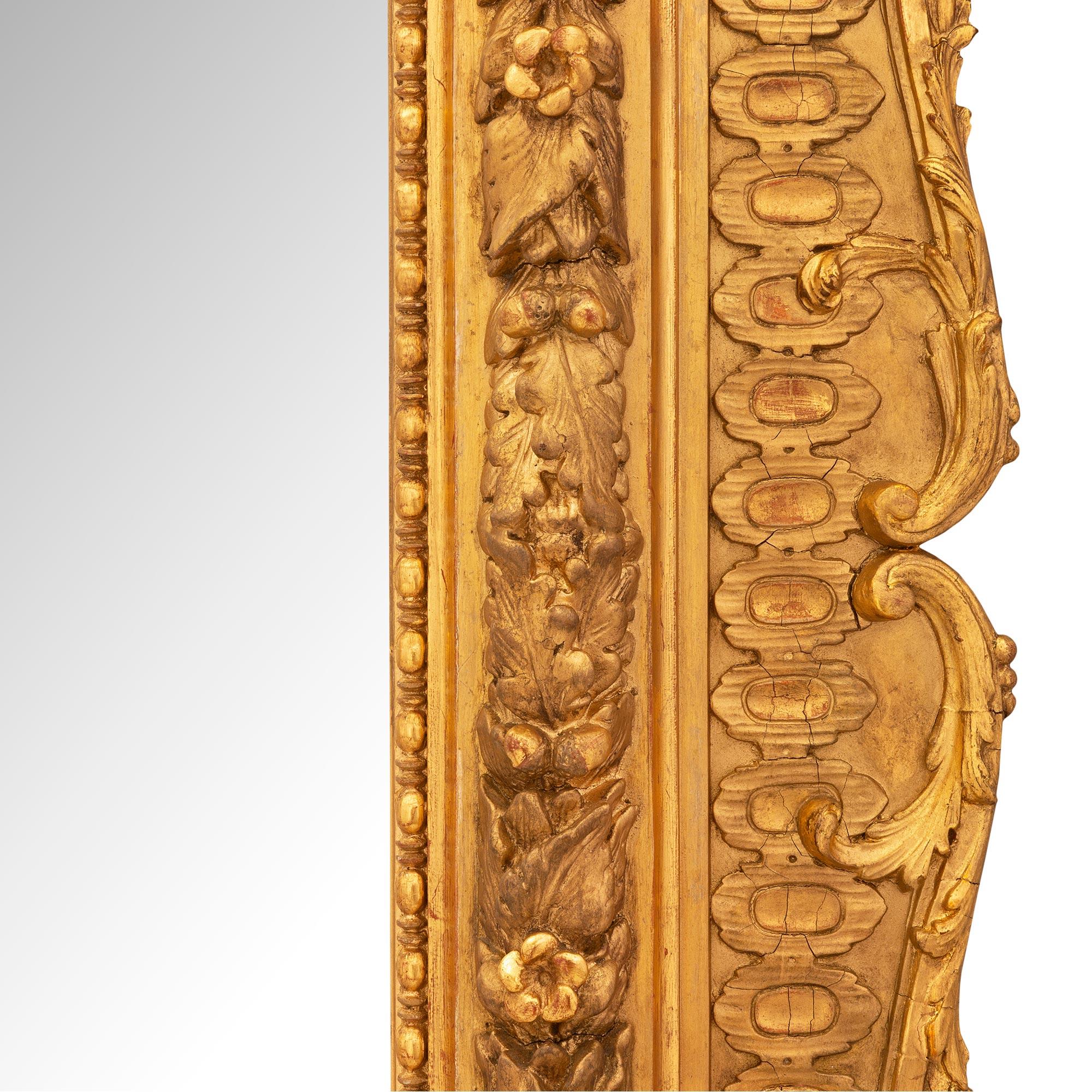 French Mid-19th Century Louis XV Rectangular Giltwood Mirror For Sale 2