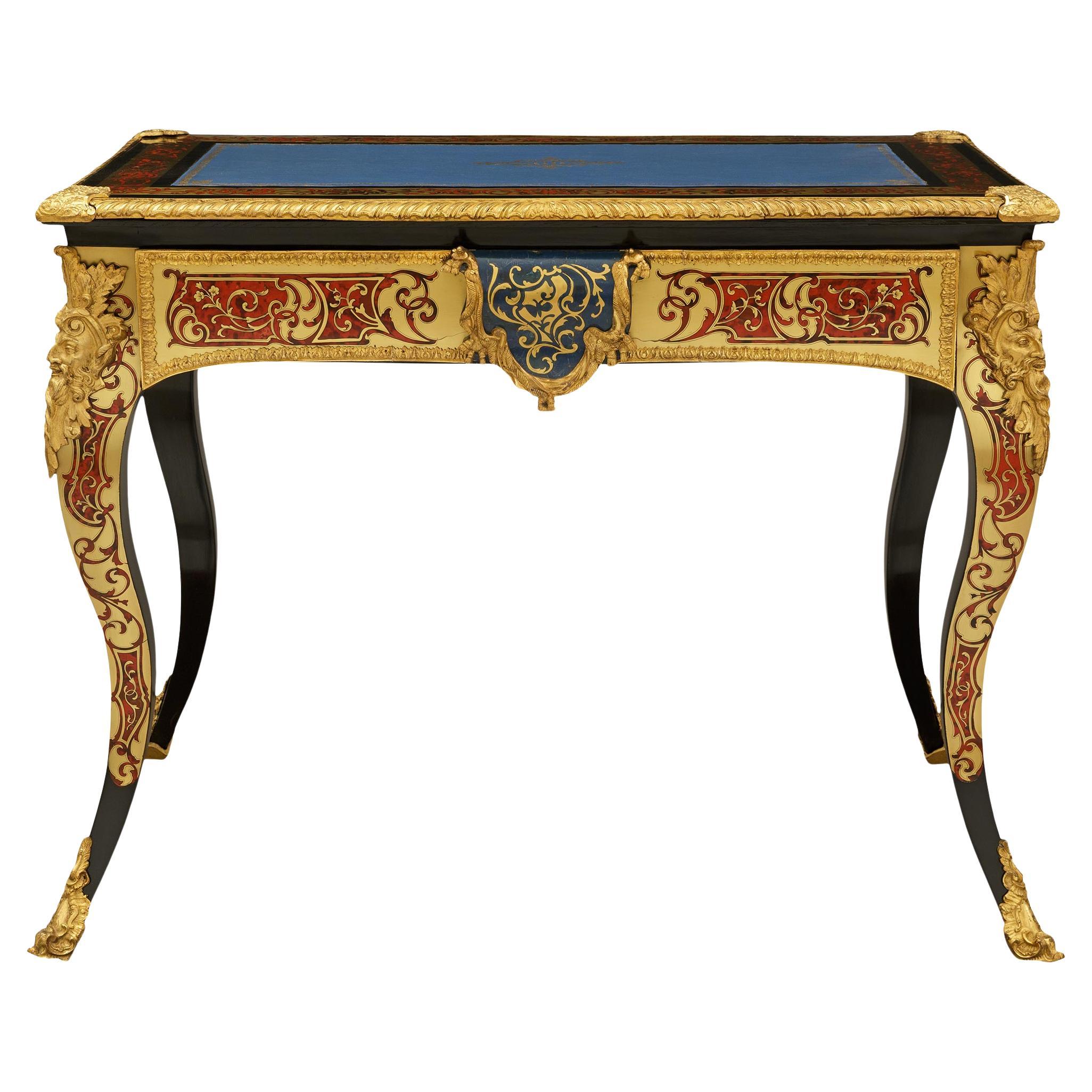 French mid 19th century Louis XV st. Boulle side table/desk