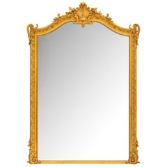 French Mid-19th Century Louis XV St. Giltwood Mirror