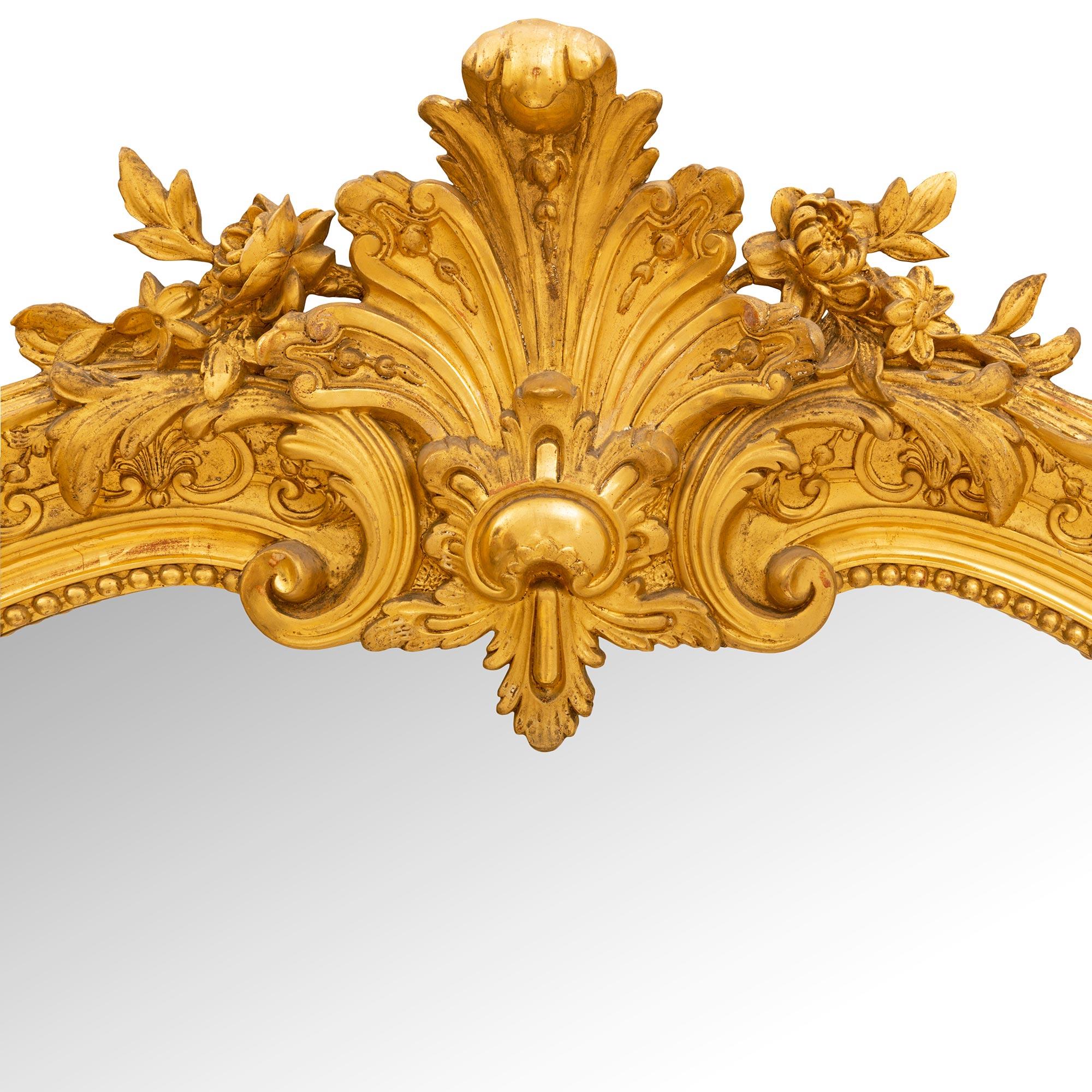 French Mid-19th Century Louis XV St. Giltwood Mirror For Sale 2
