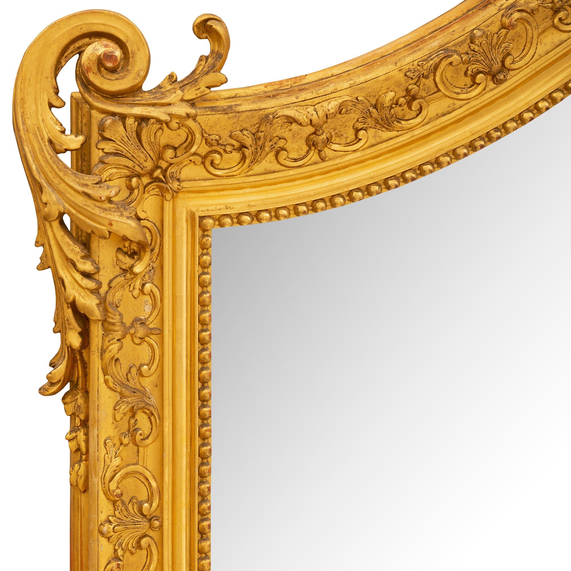 French Mid-19th Century Louis XV St. Giltwood Mirror For Sale 3
