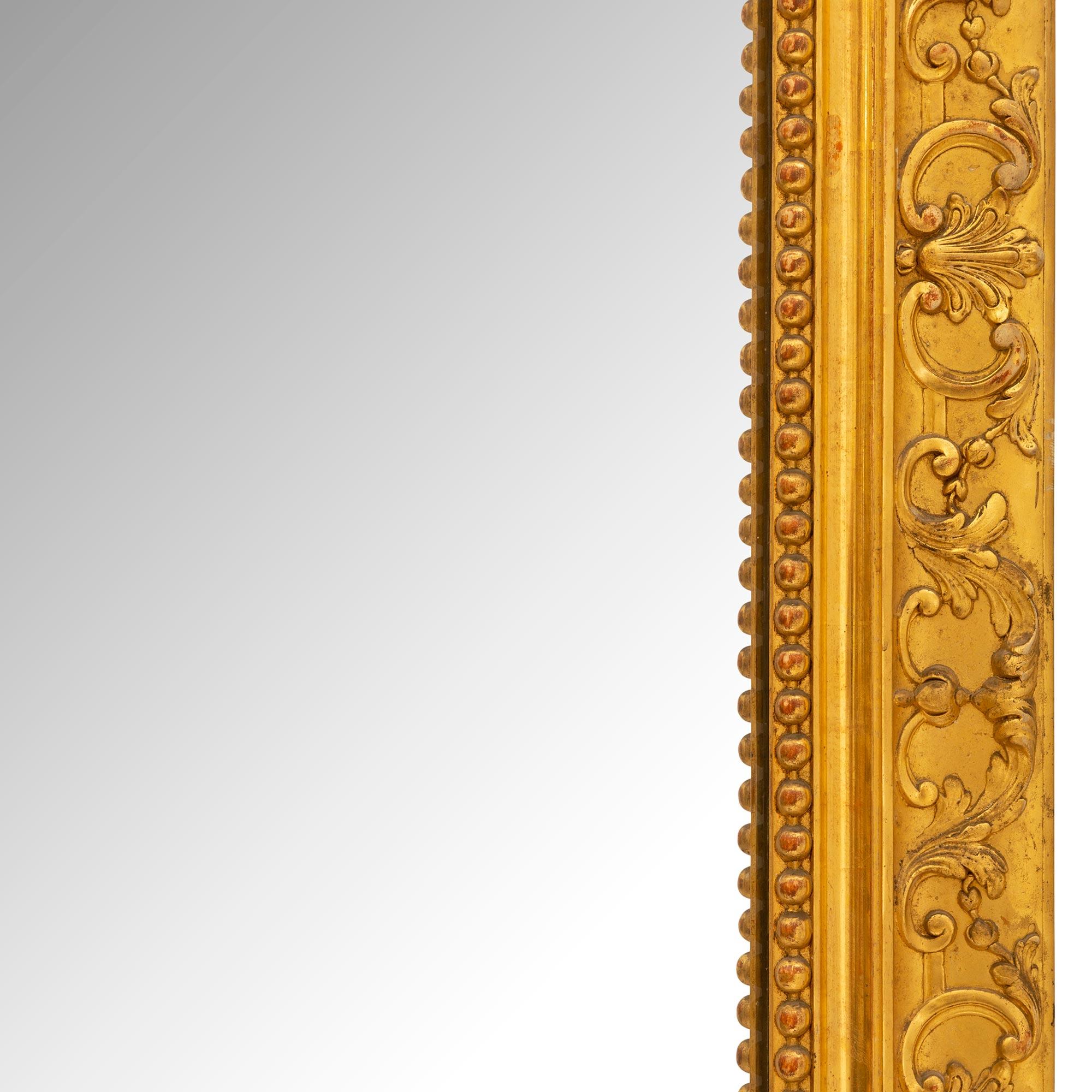 French Mid-19th Century Louis XV St. Giltwood Mirror For Sale 4