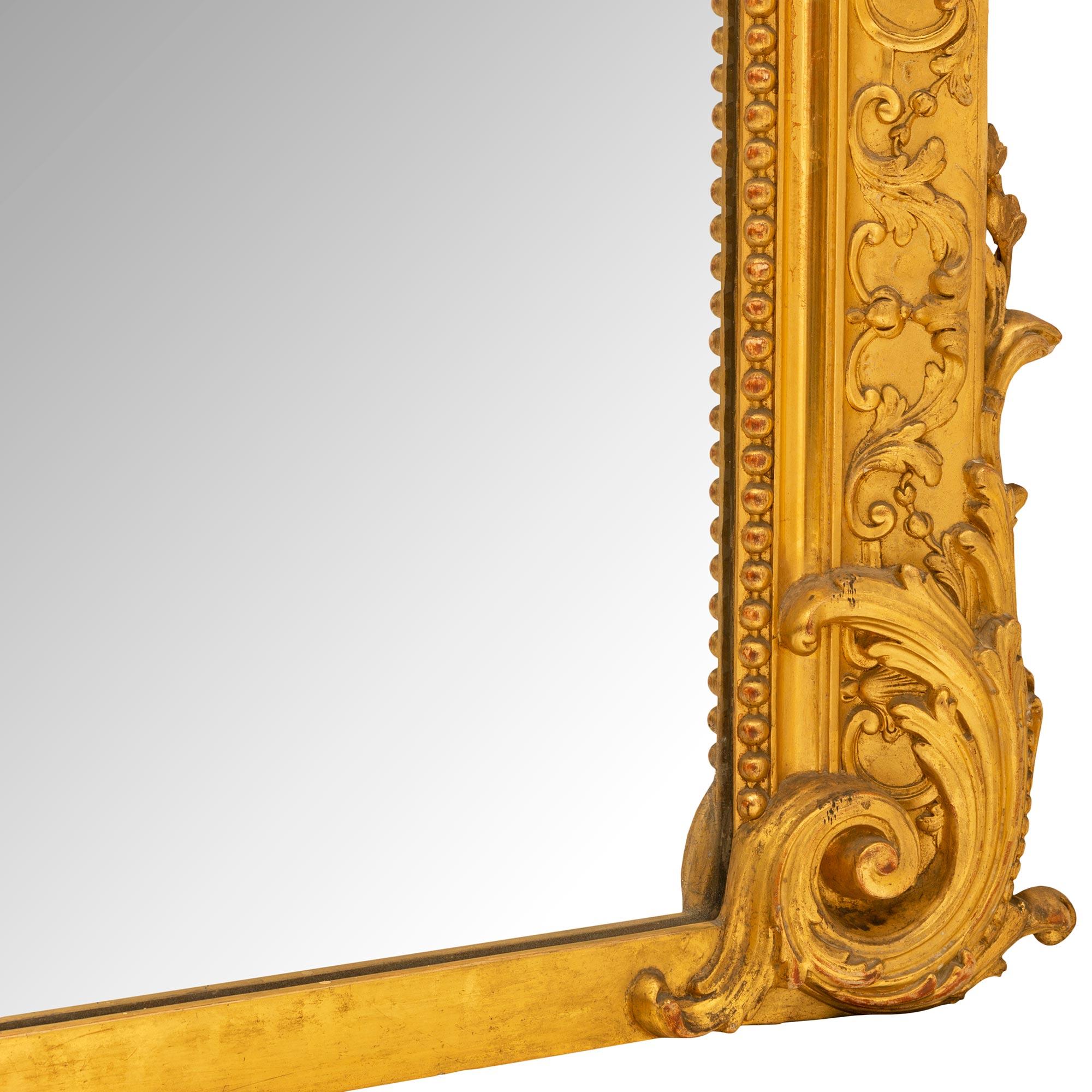 French Mid-19th Century Louis XV St. Giltwood Mirror For Sale 6