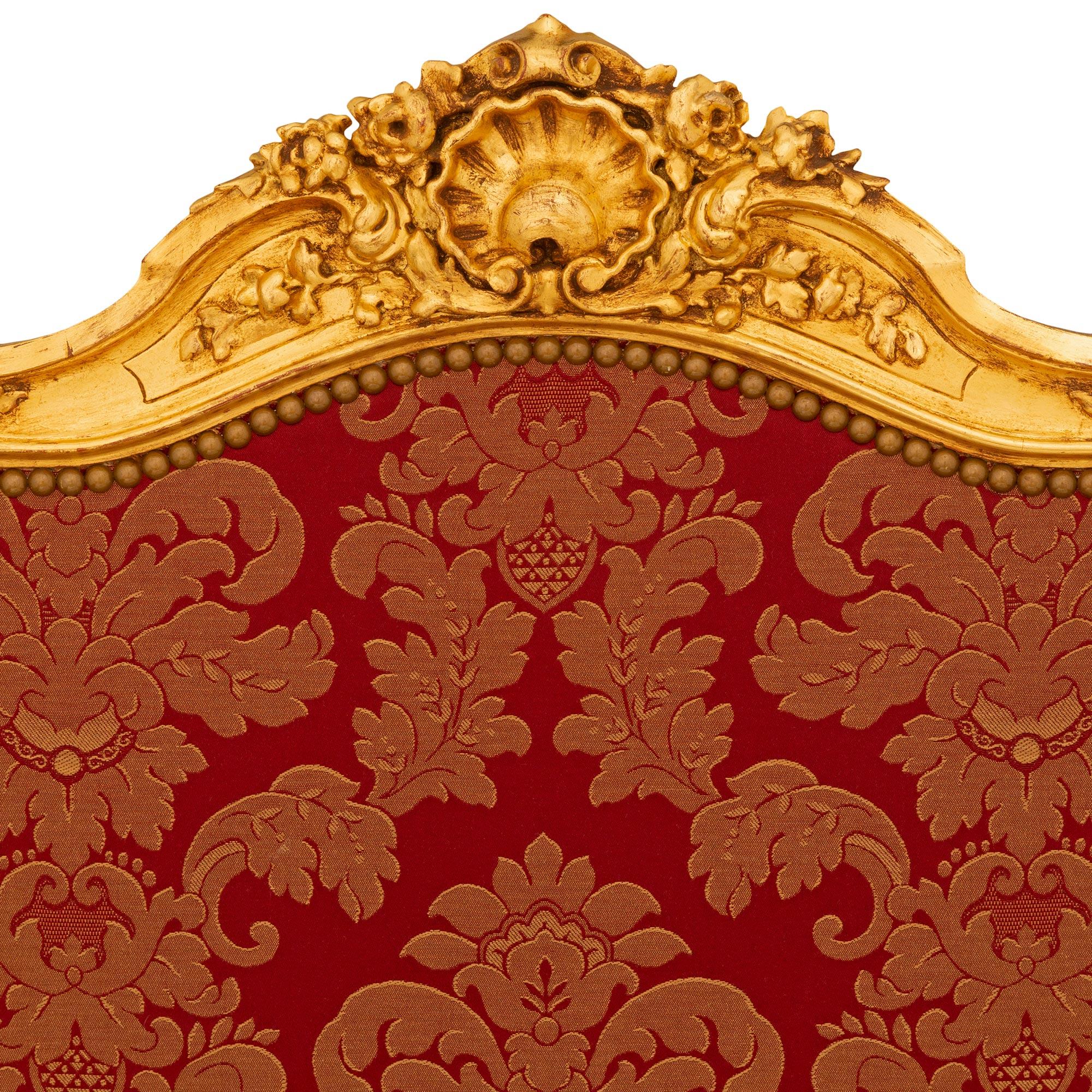 Französischer Raumteiler aus vergoldetem Holz im Louis-XV-Stil, Mitte des 19. Jahrhunderts (Vergoldetes Holz) im Angebot