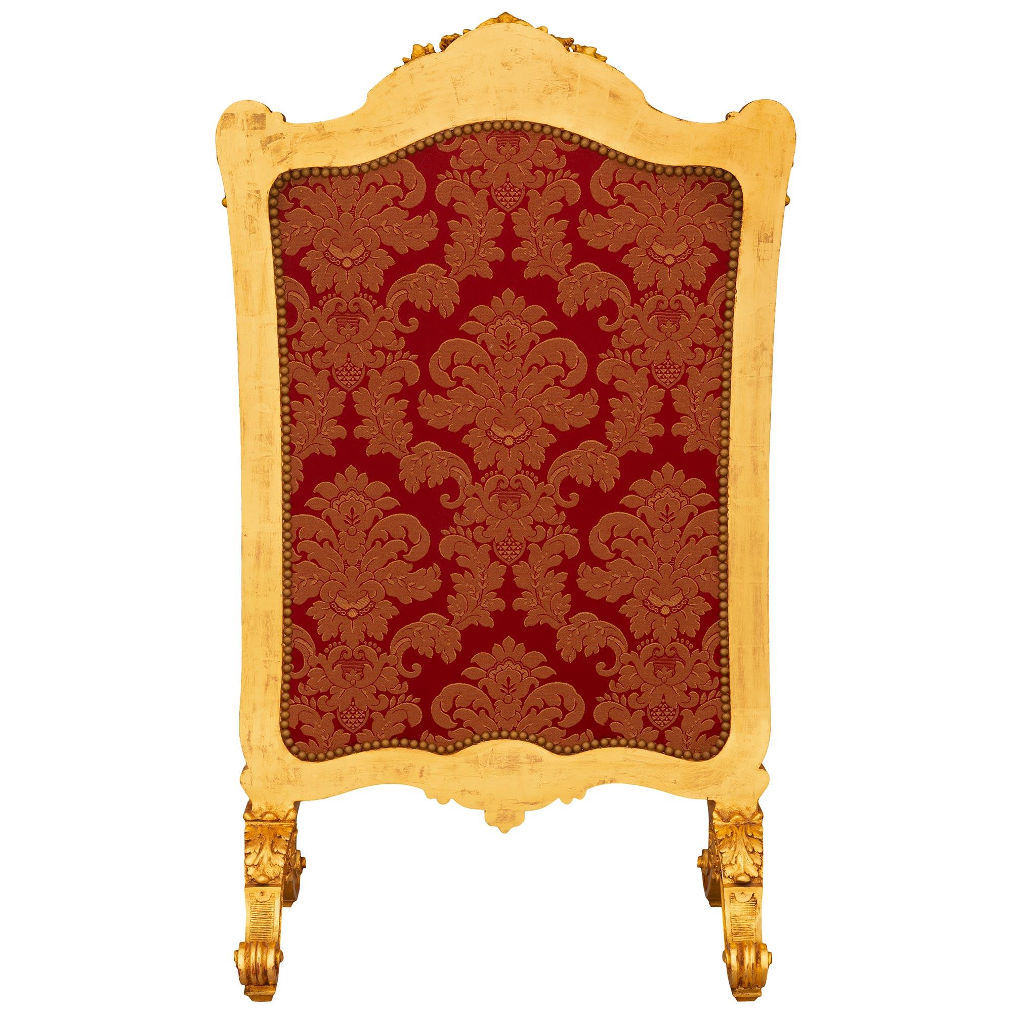 French Mid 19th Century Louis XV St. Giltwood Screen For Sale 5