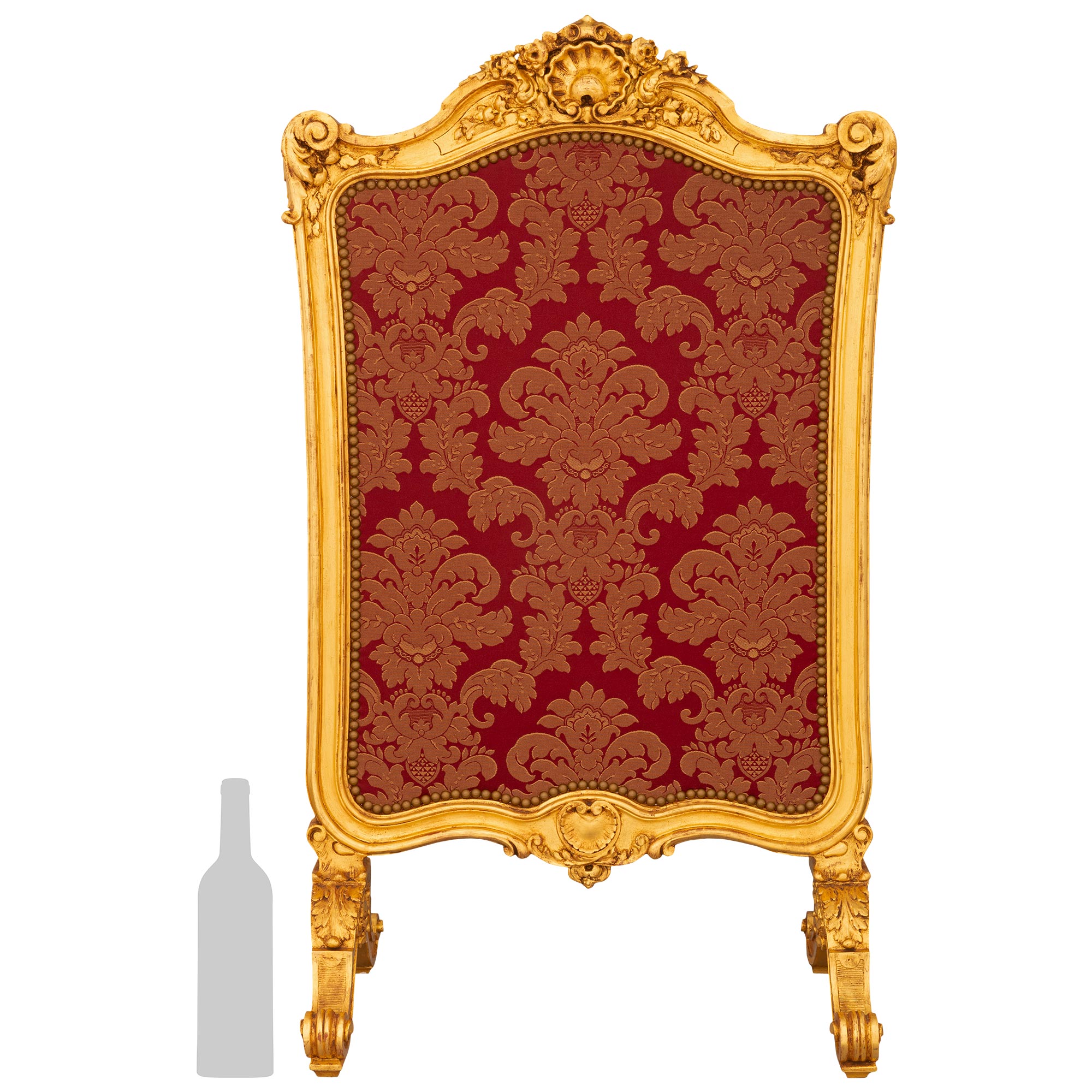 French Mid 19th Century Louis XV St. Giltwood Screen For Sale