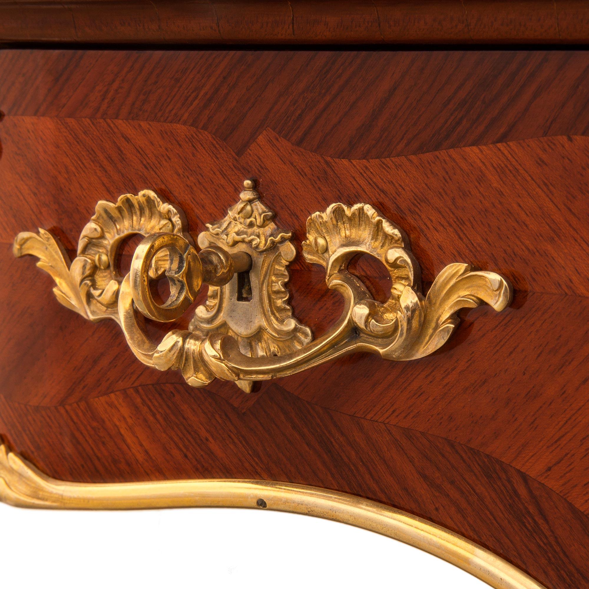 French Mid-19th Century Louis XV Style Kingwood and Ormolu Bureau Plat For Sale 4