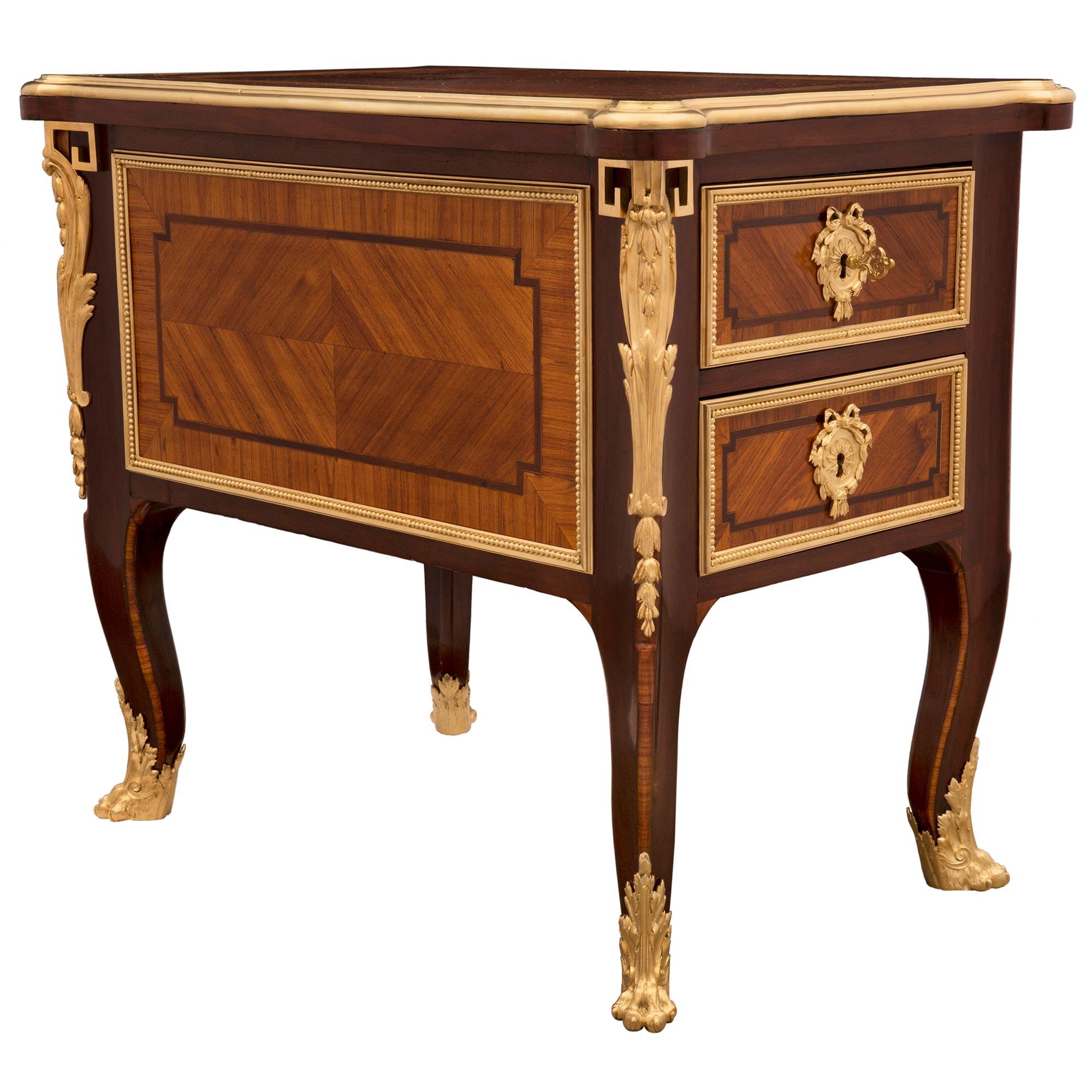 French Mid-19th Century Louis XV St. Kingwood, Tulipwood and Ormolu Chest In Good Condition For Sale In West Palm Beach, FL