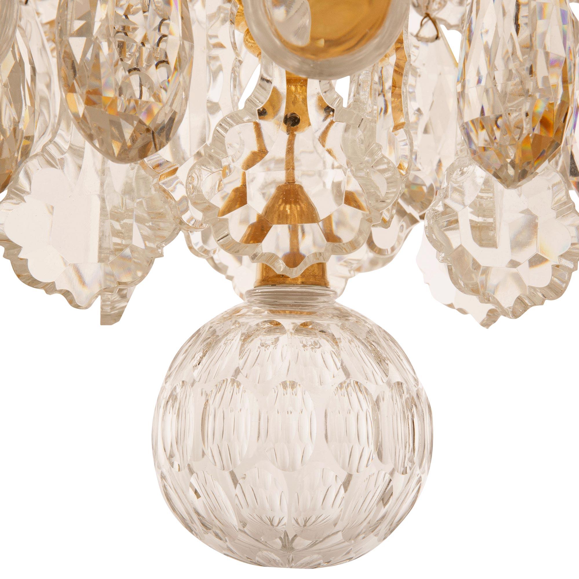 French Mid 19th Century Louis XV St. Ormolu And Baccarat Crystal Chandelier For Sale 6
