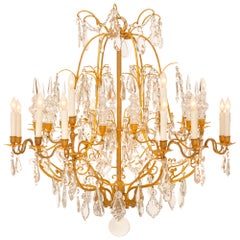 Antique French Mid 19th Century Louis XV St. Ormolu And Baccarat Crystal Chandelier
