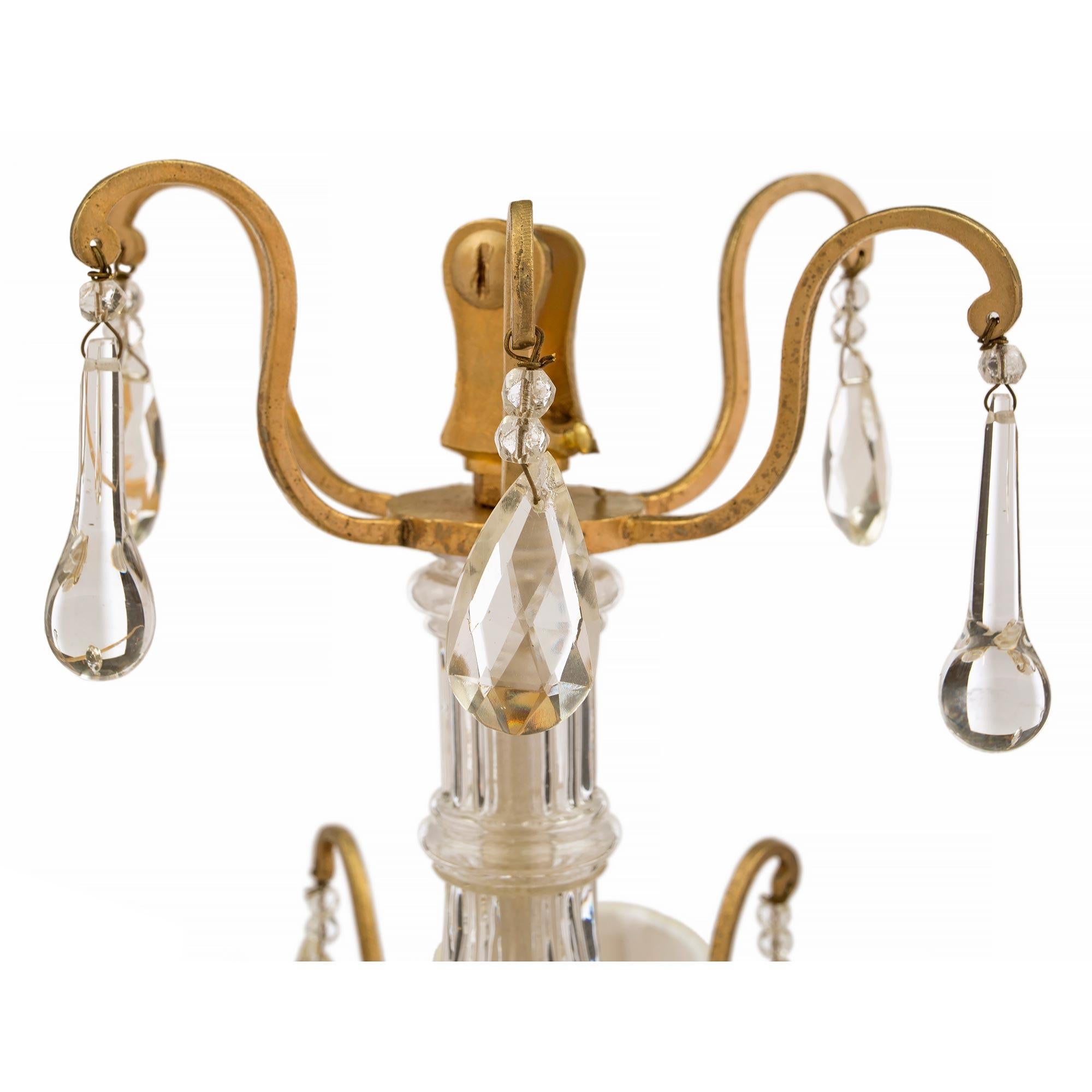 French Mid-19th Century Louis XV Style Baccarat Crystal and Ormolu Chandelier In Good Condition For Sale In West Palm Beach, FL