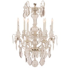 French Mid-19th Century Louis XV Style Bronze and Baccarat Crystal Chandelier