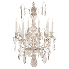 French Mid-19th Century Louis XV Style Bronze and Baccarat Crystal Chandelier