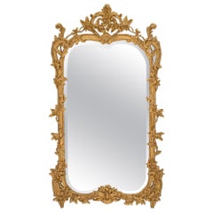 Antique French Mid-19th Century Louis XV Style Giltwood Mirror