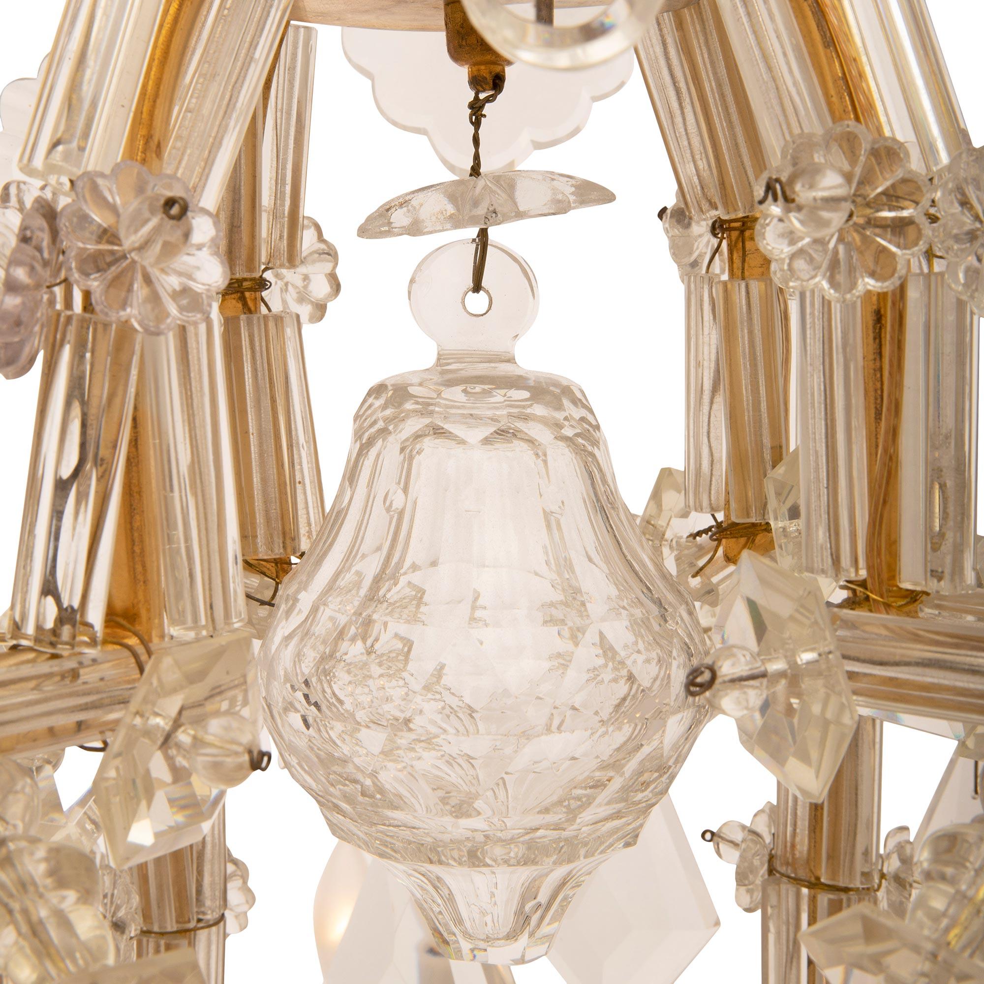 French Mid-19th Century Louis XV Style Ormolu and Baccarat Crystal Chandelier For Sale 2