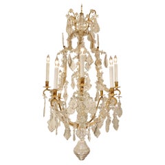 French Mid-19th Century Louis XV Style Ormolu and Baccarat Crystal Chandelier