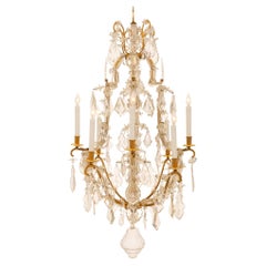 Antique French Mid-19th Century Louis XV Style Ormolu and Baccarat Crystal Chandelier