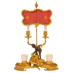 French Mid-19th Century Louis XV Style Ormolu Candelabra Lamp