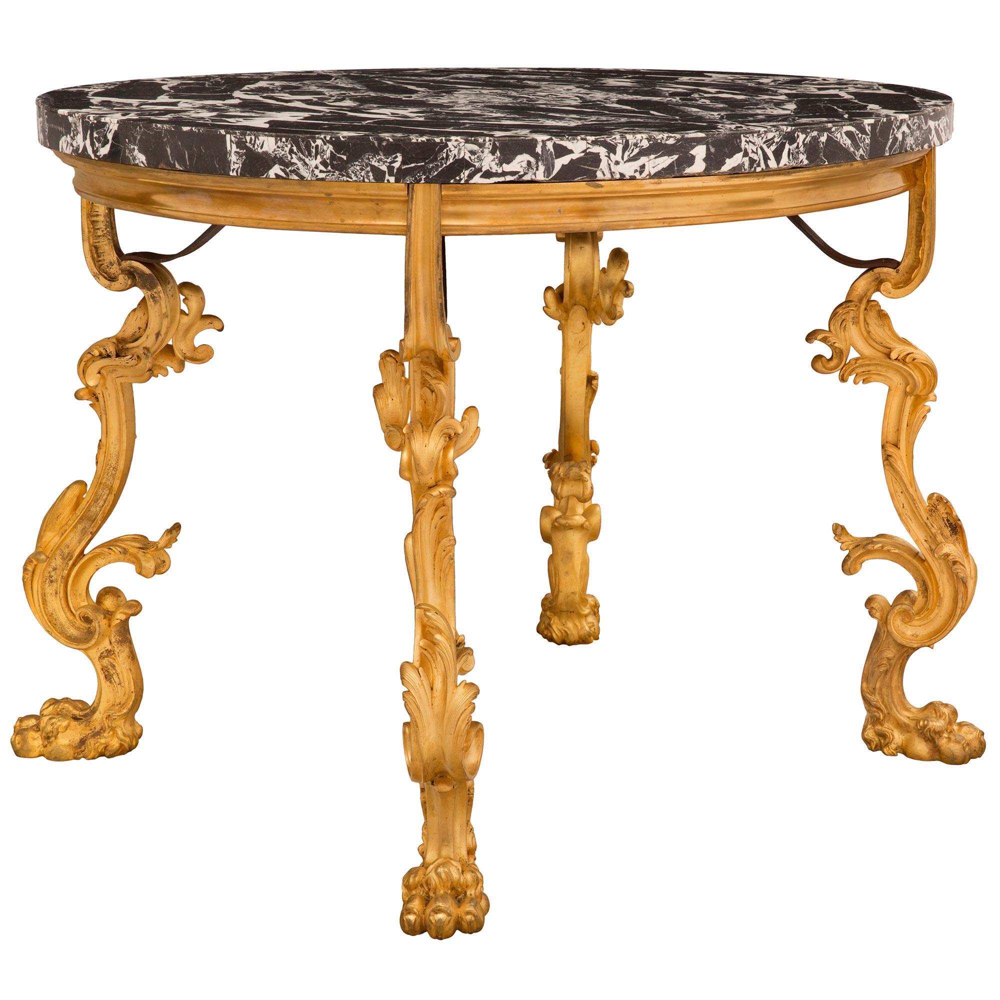 Neoclassical French Mid-19th Century Louis XV Style Oval Center Table For Sale