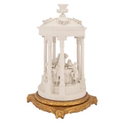 French Mid 19th Century Louis XVI St. Biscuit De Sèvres and Giltwood Centerpiece