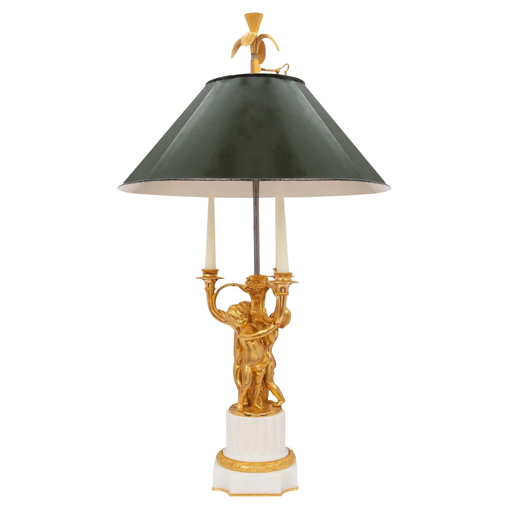 French Mid 19th Century Louis XVI St. Bouillotte Lamp For Sale