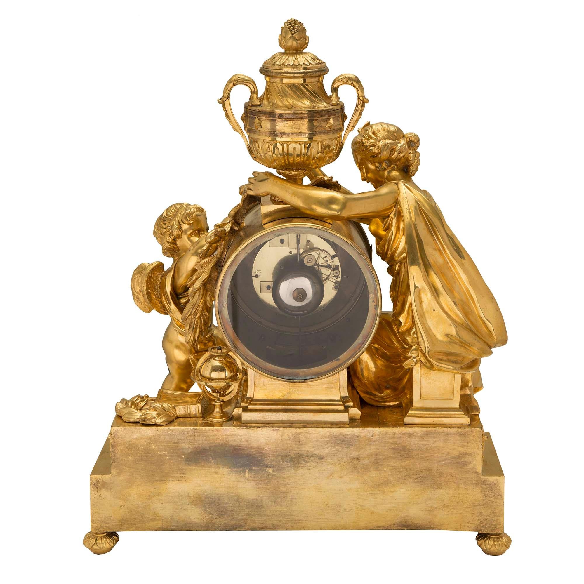 French Mid 19th Century Louis XVI St. Clock in Ormolu Signed ‘Beurdeley À Paris’ In Good Condition For Sale In West Palm Beach, FL
