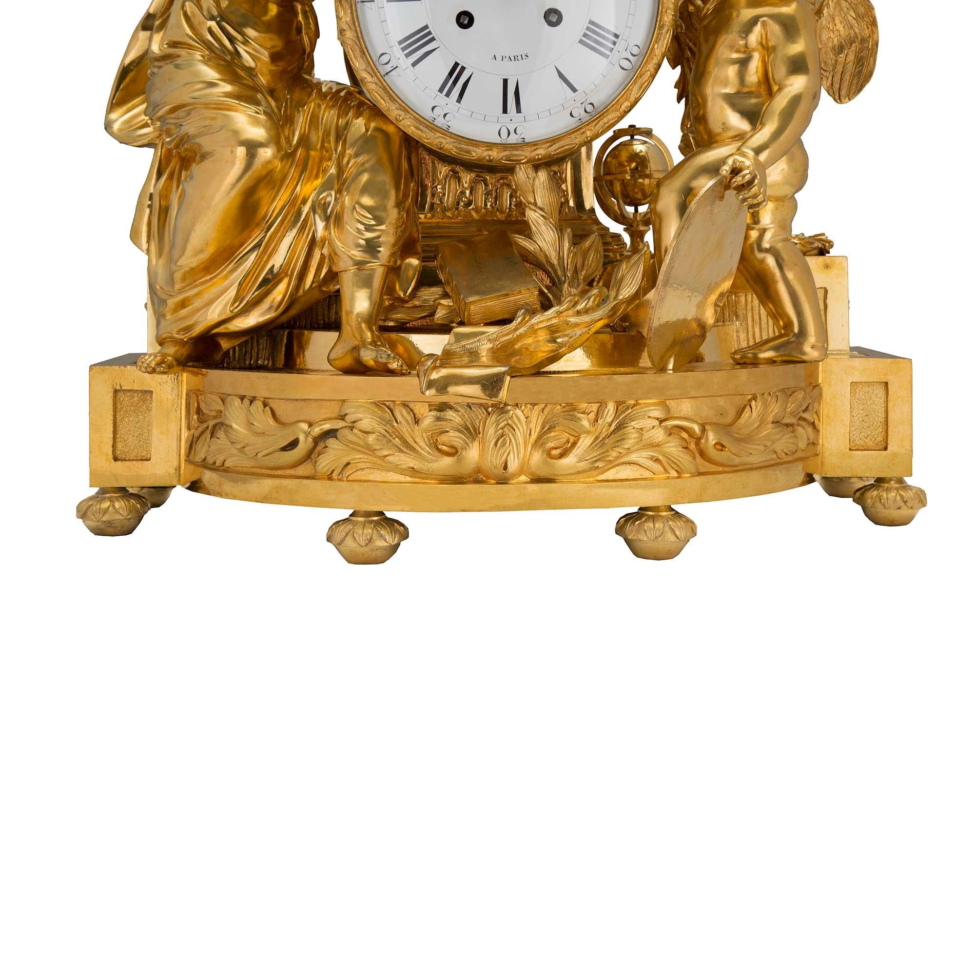 French Mid 19th Century Louis XVI St. Clock in Ormolu Signed ‘Beurdeley À Paris’ For Sale 4