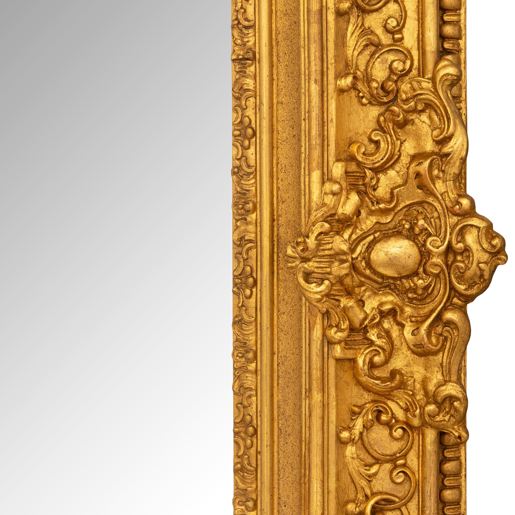 French Mid 19th Century Louis XVI St. Giltwood Mirror For Sale 3