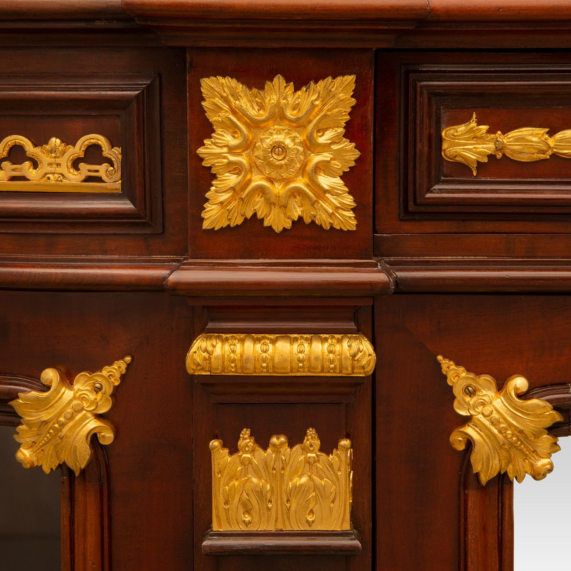 French, Mid-19th Century, Louis XVI St. Mahogany and Ormolu Buffet For Sale 1