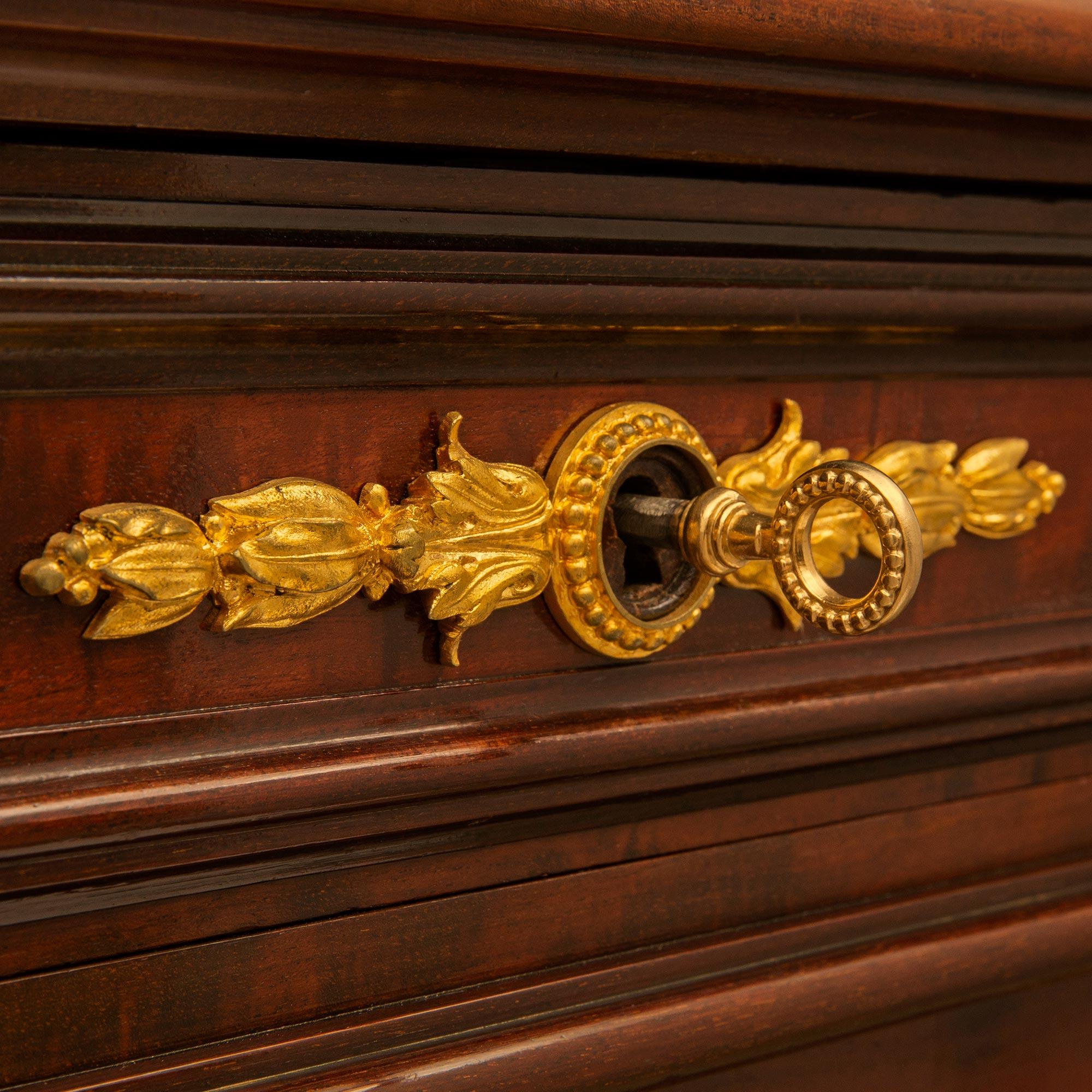 French, Mid-19th Century, Louis XVI St. Mahogany and Ormolu Buffet For Sale 2