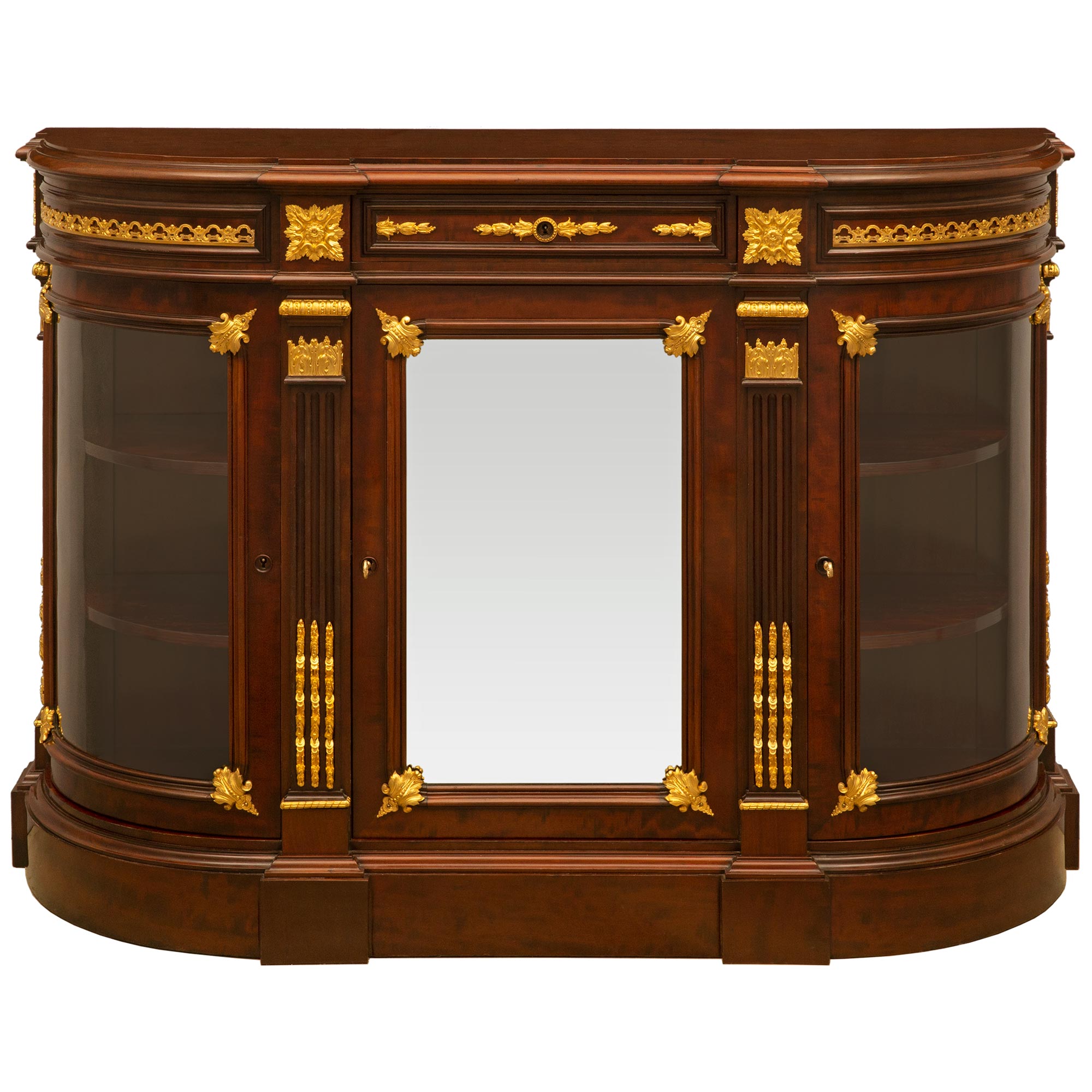 French, Mid-19th Century, Louis XVI St. Mahogany and Ormolu Buffet For Sale