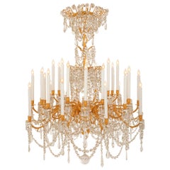 French Mid 19th Century Louis XVI St. Ormolu and Baccarat Crystal Chandelier