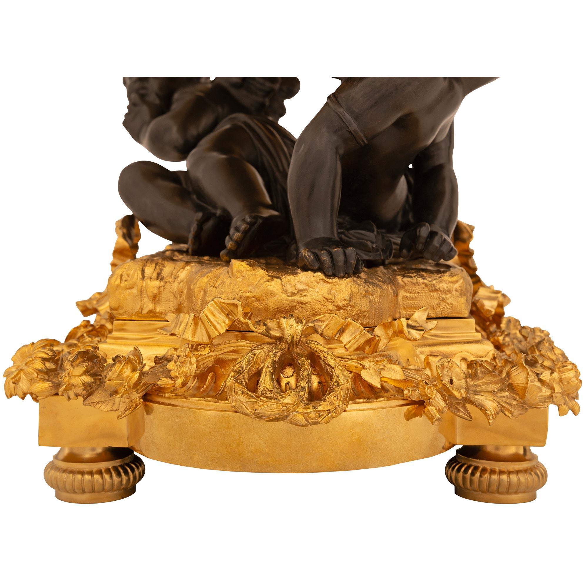 French Mid 19th Century Louis XVI St. Ormolu And Patinated Bronze Centerpiece For Sale 7
