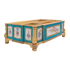 French Mid 19th Century Louis XVI St. Ormolu and Sèvres Porcelain Inkwell