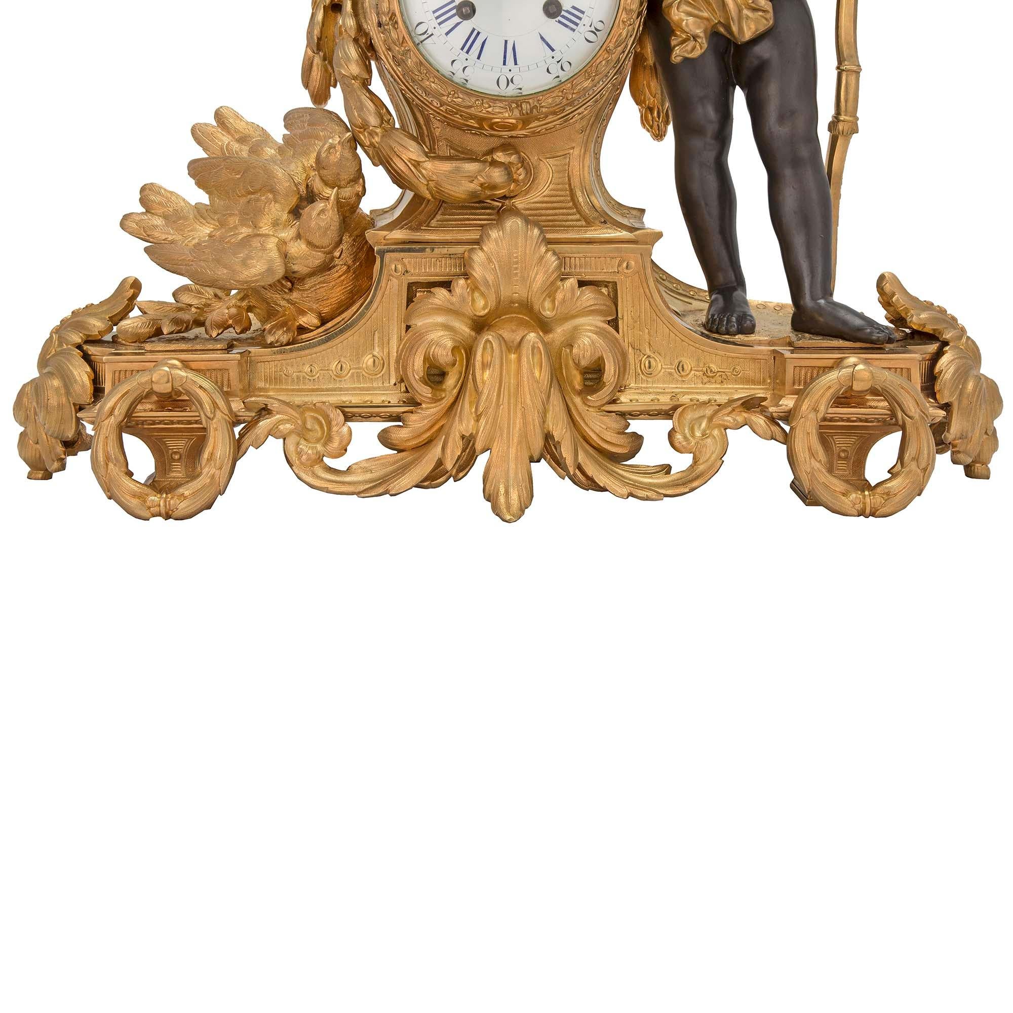 Bronze French Mid 19th Century Louis XVI St. Ormolu Clock, by Bardon, Montpellier For Sale