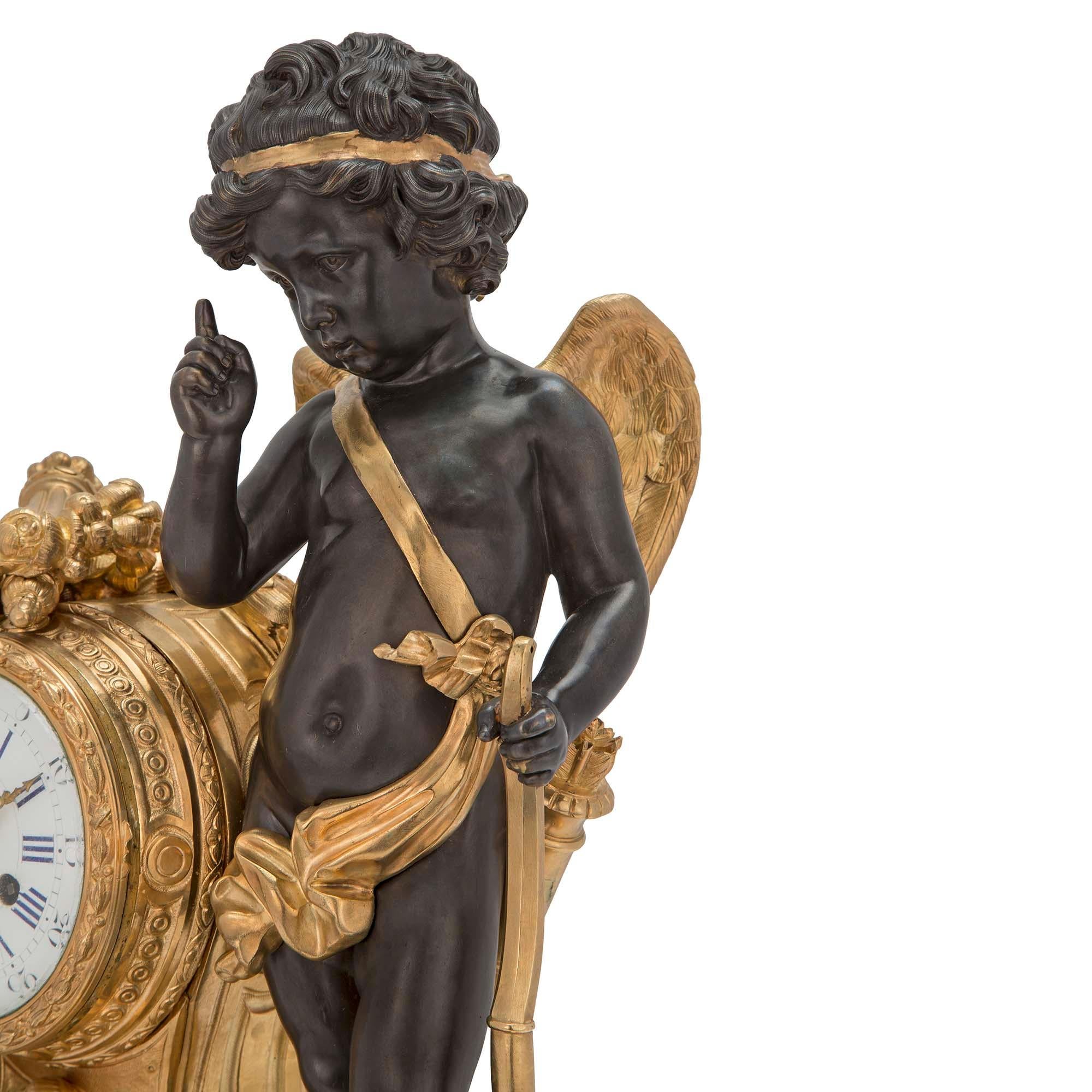 French Mid 19th Century Louis XVI St. Ormolu Clock, by Bardon, Montpellier For Sale 1