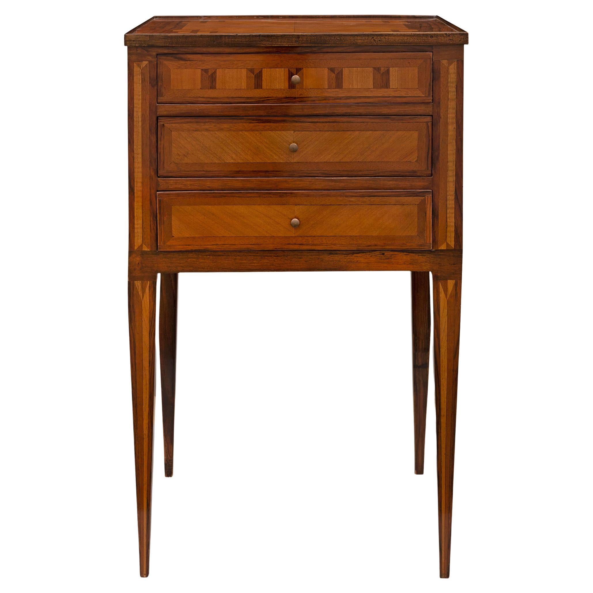 French Mid-19th Century Louis XVI St. Tulipwood and Kingwood Side Table