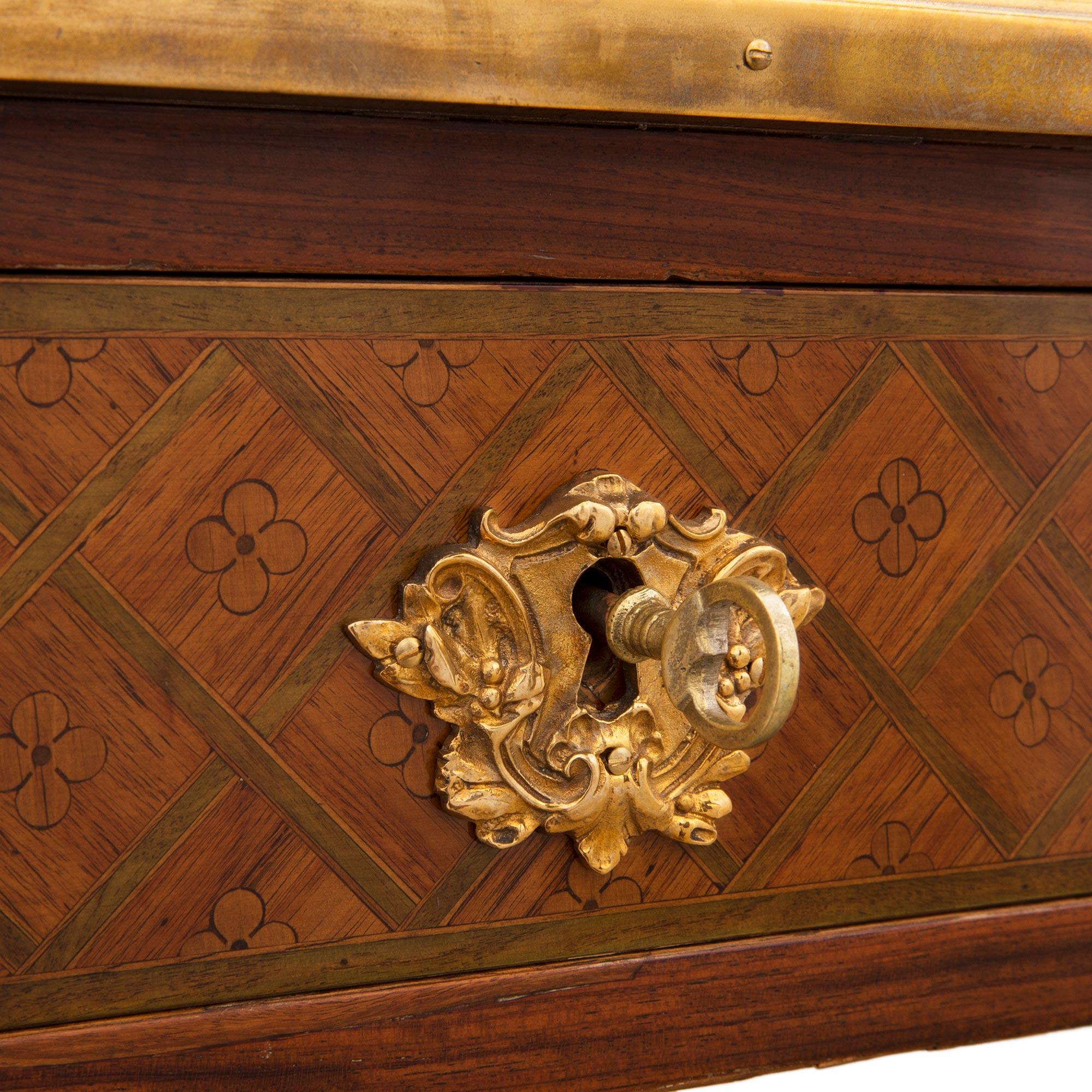 French Mid-19th Century Louis XVI Style Tulipwood, Kingwood and Charmwood Desk For Sale 5