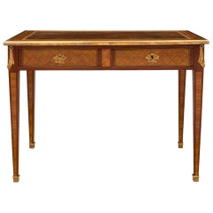 French Mid-19th Century Louis XVI Style Tulipwood, Kingwood and Charmwood Desk