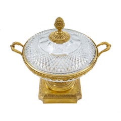 French Mid-19th Century Louis XVI Style Baccarat Crystal and Ormolu Centerpiece