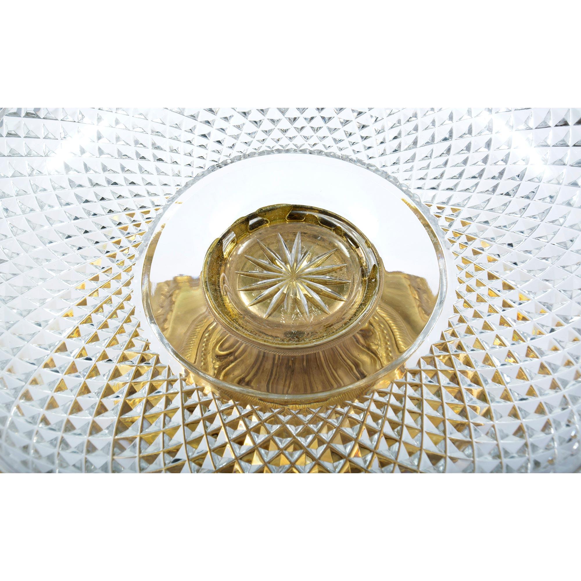 French Mid-19th Century Louis XVI Style Baccarat Crystal and Ormolu Centerpiece For Sale 4