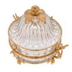 French Mid-19th Century Louis XVI Style Baccarat Crystal and Ormolu Coffret