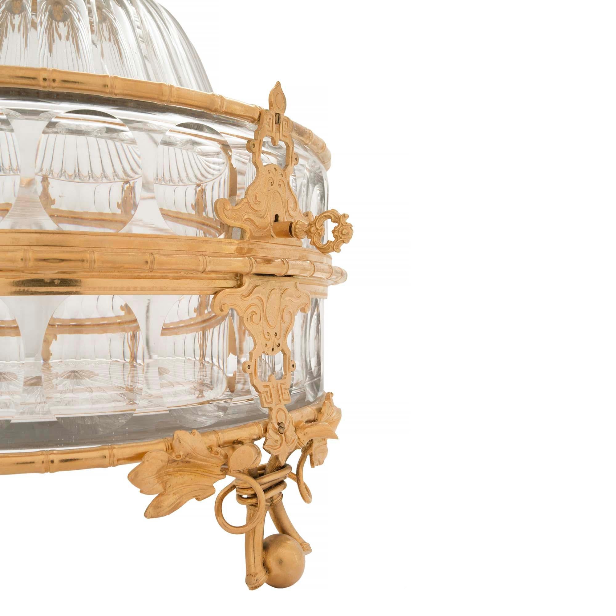 French Mid-19th Century Louis XVI Style Baccarat Crystal and Ormolu Coffret For Sale 3