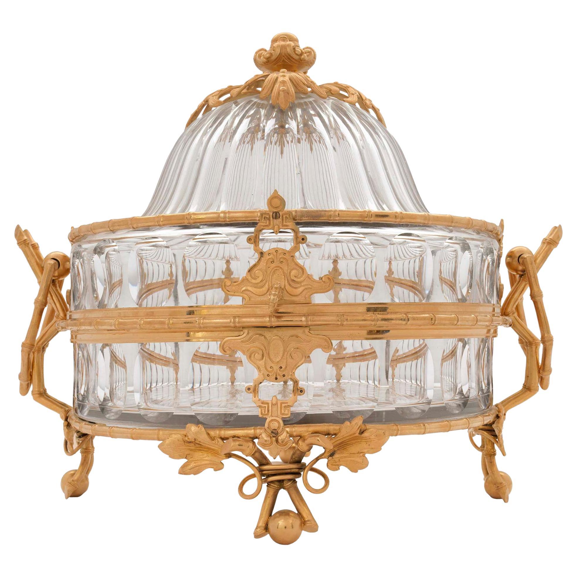 French Mid-19th Century Louis XVI Style Baccarat Crystal and Ormolu Coffret  For Sale at 1stDibs