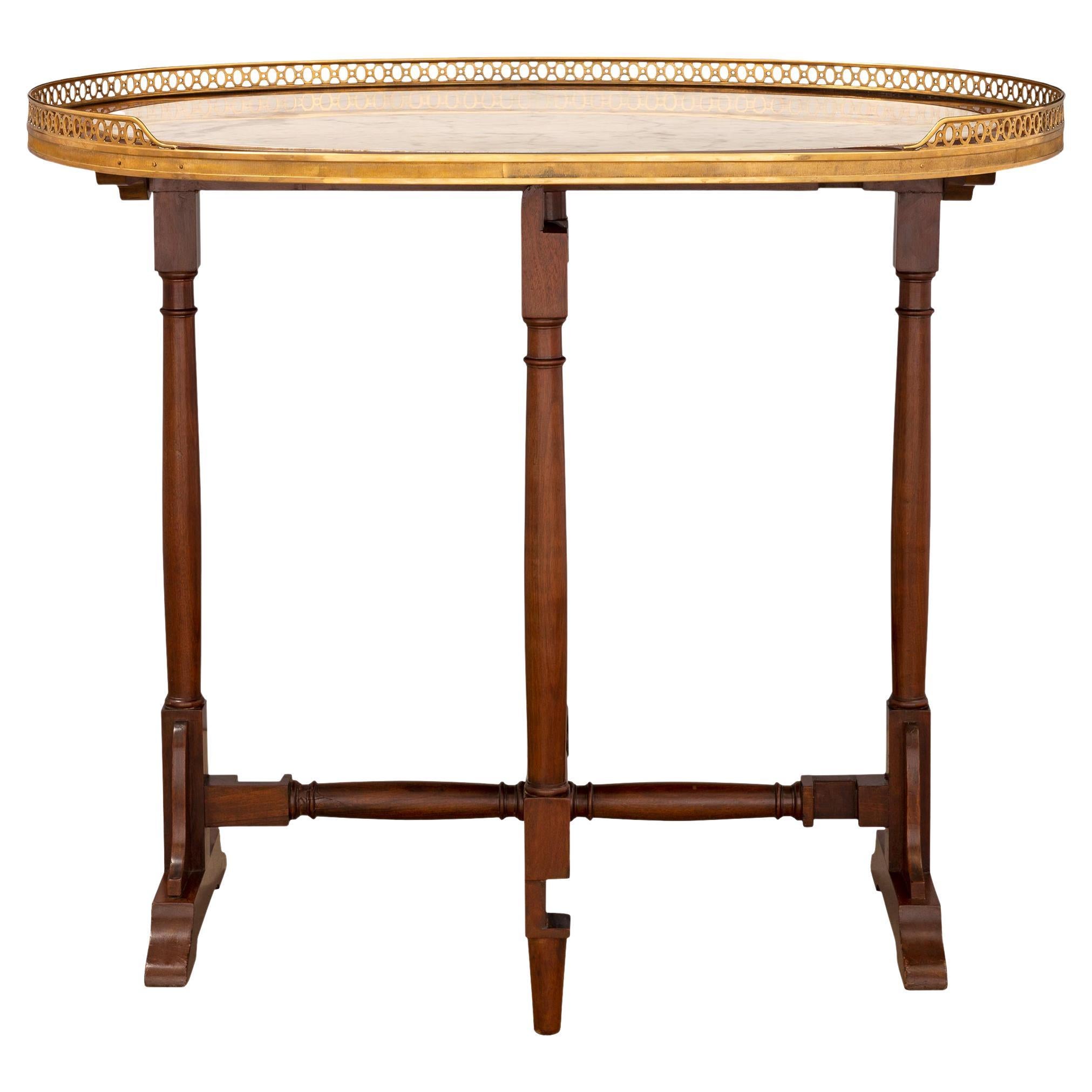 French Mid-19th Century Louis XVI Style Mahogany Gateleg Table For Sale