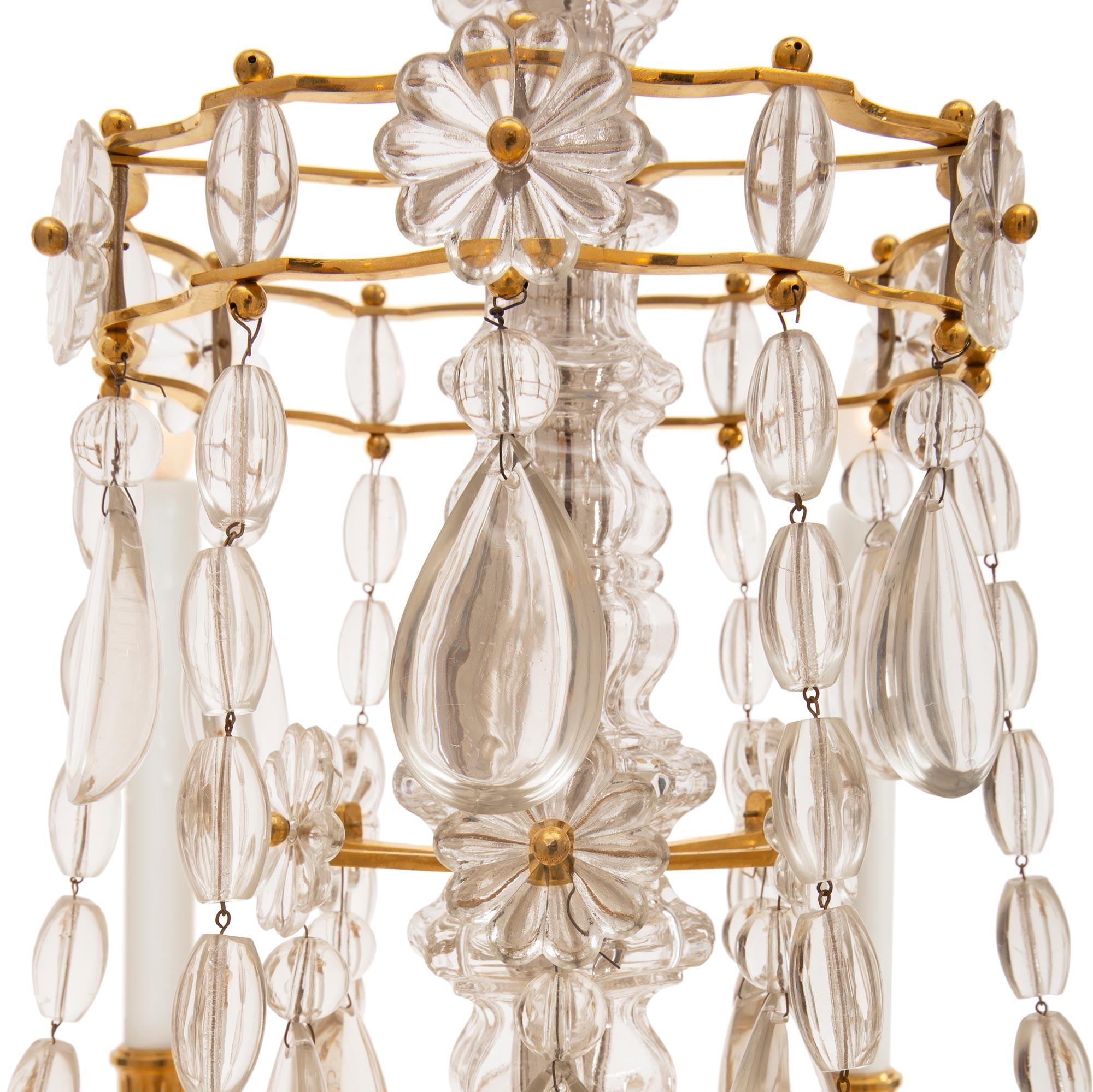 French Mid-19th Century Louis XVI Style Marie Antoinette Crystal Chandelier In Good Condition For Sale In West Palm Beach, FL