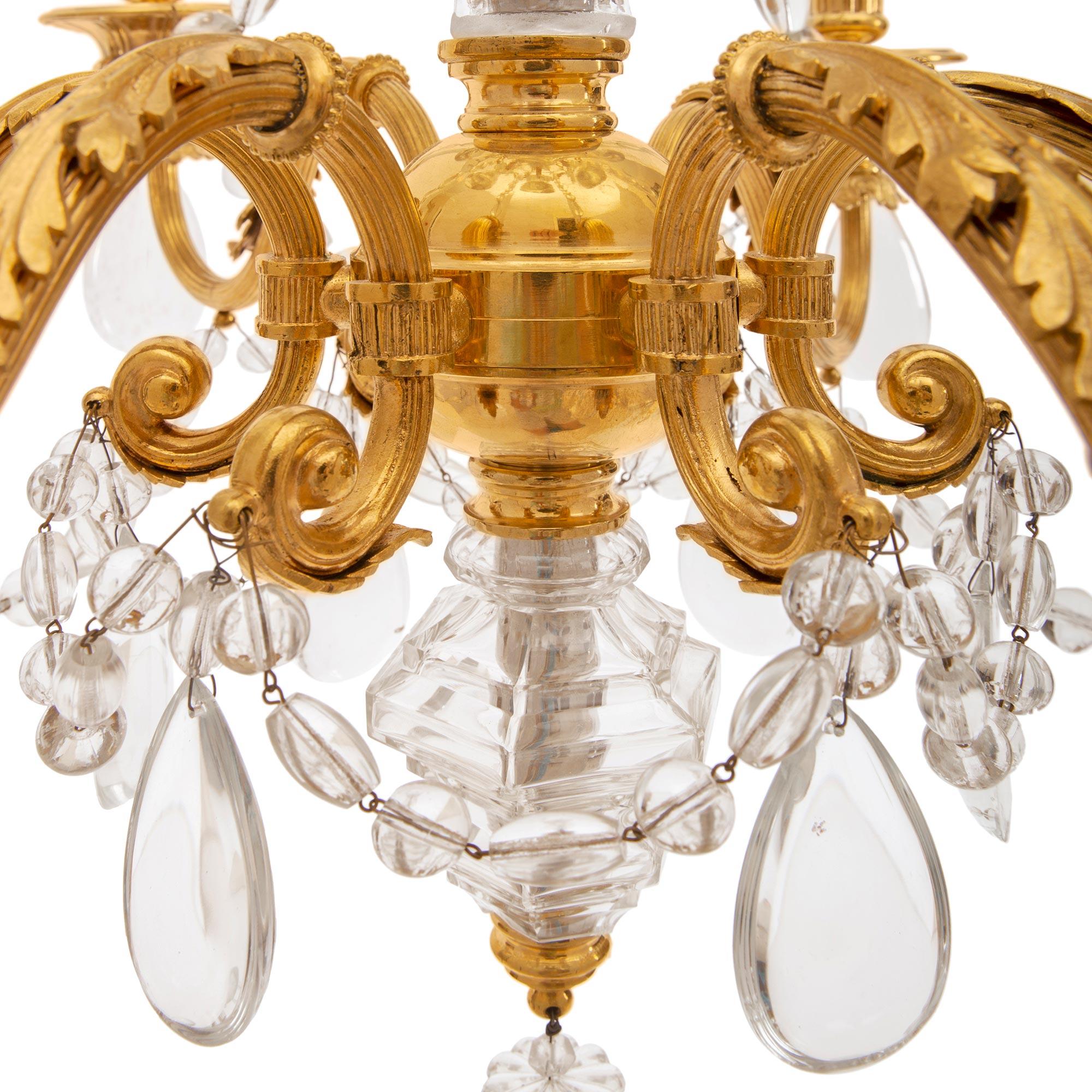 French Mid-19th Century Louis XVI Style Marie Antoinette Crystal Chandelier For Sale 2