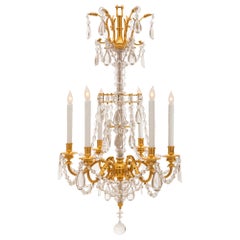 French Mid-19th Century Louis XVI Style Marie Antoinette Crystal Chandelier
