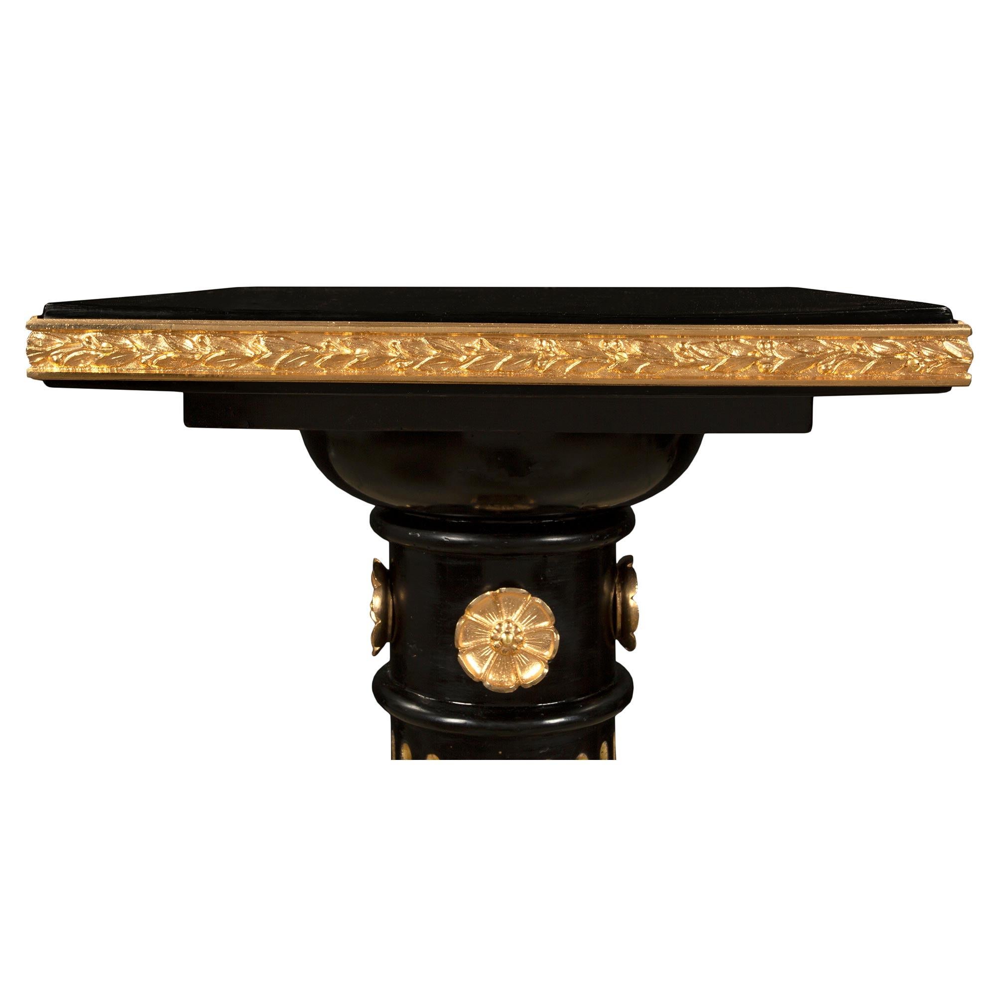 Ormolu French Mid-19th Century Louis XVI Style Mounted Pedestal For Sale