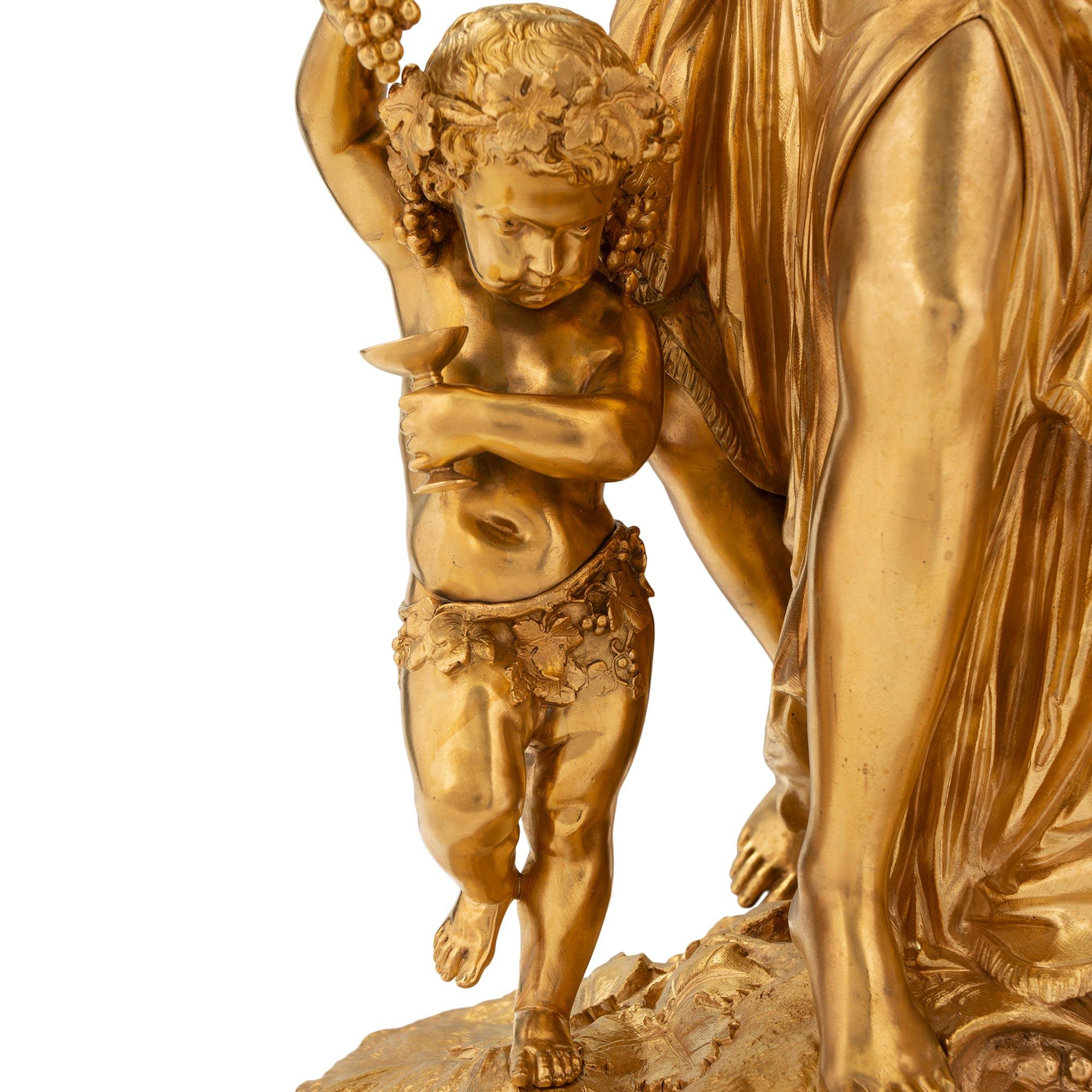 French Mid-19th Century Louis XVI Style Ormolu & Bronze Statue, Signed Delesalle For Sale 4